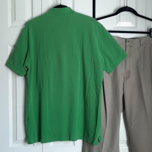 Men's Nautica Bright Lime Green Cotton Polo Shirt Size Medium - Picture 2 of 4